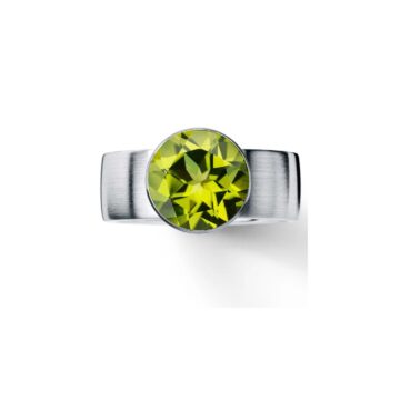 Farbedelsteinring mit 10 mm Peridot