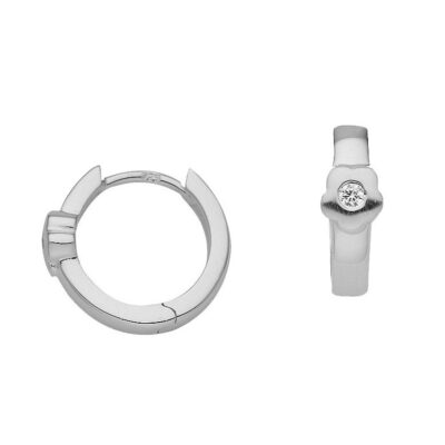 Blüte Creolen aus Silber mit Zirkonia